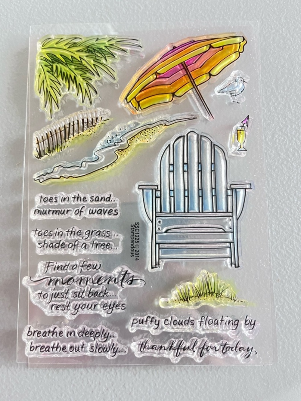 Stampendous Clear Stamps Beach Scene  Adirondack Chair & Umbrella